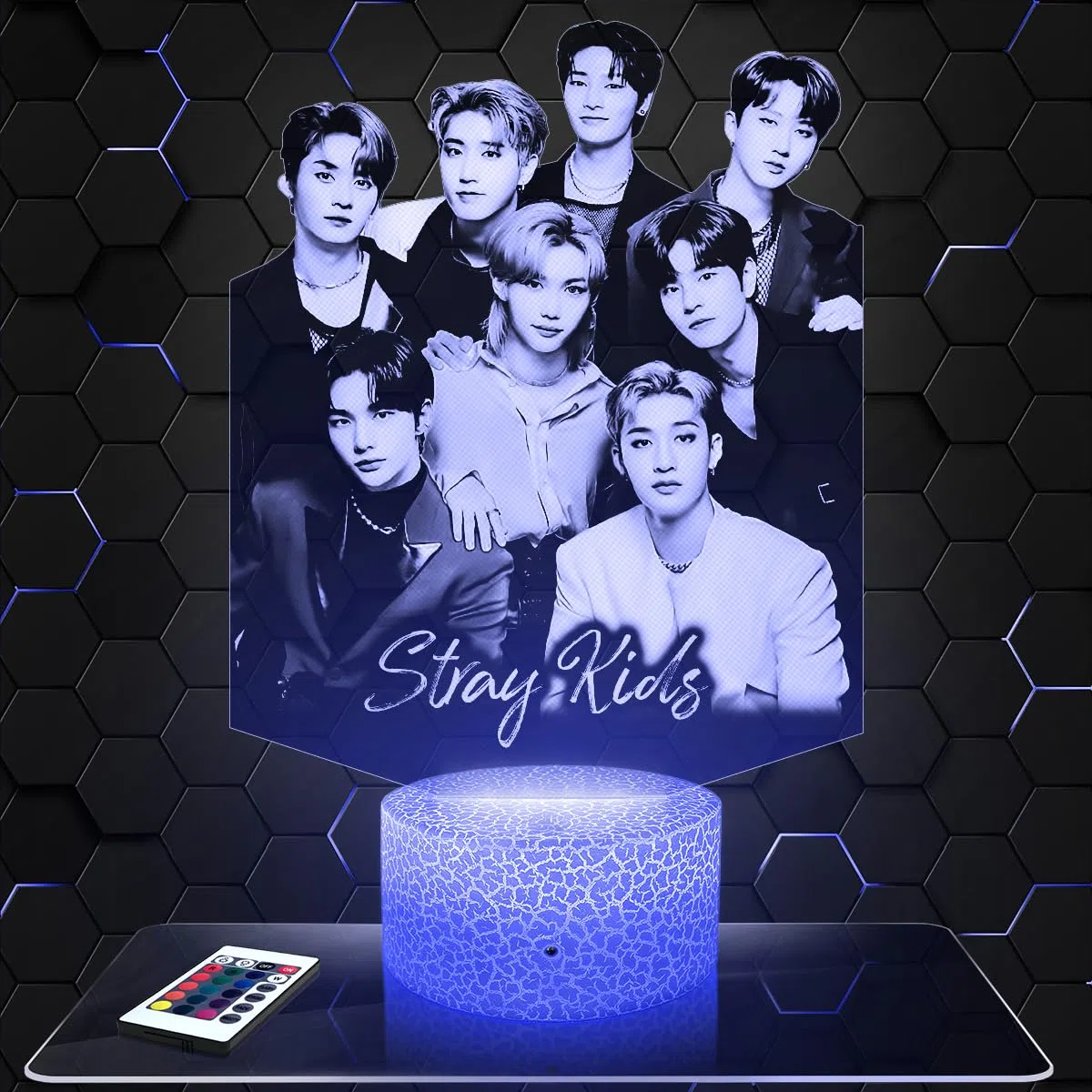 Lampephoto.fr - Lampada 3D Stray K, Deco Camera da Ragazza Lampada 3D Stray K oggetto K-Pop Corea Pop Coreana Idea Regalo Decorazione Luce Notturna Tattile, Deco Regalo Adolescente Originale TOP