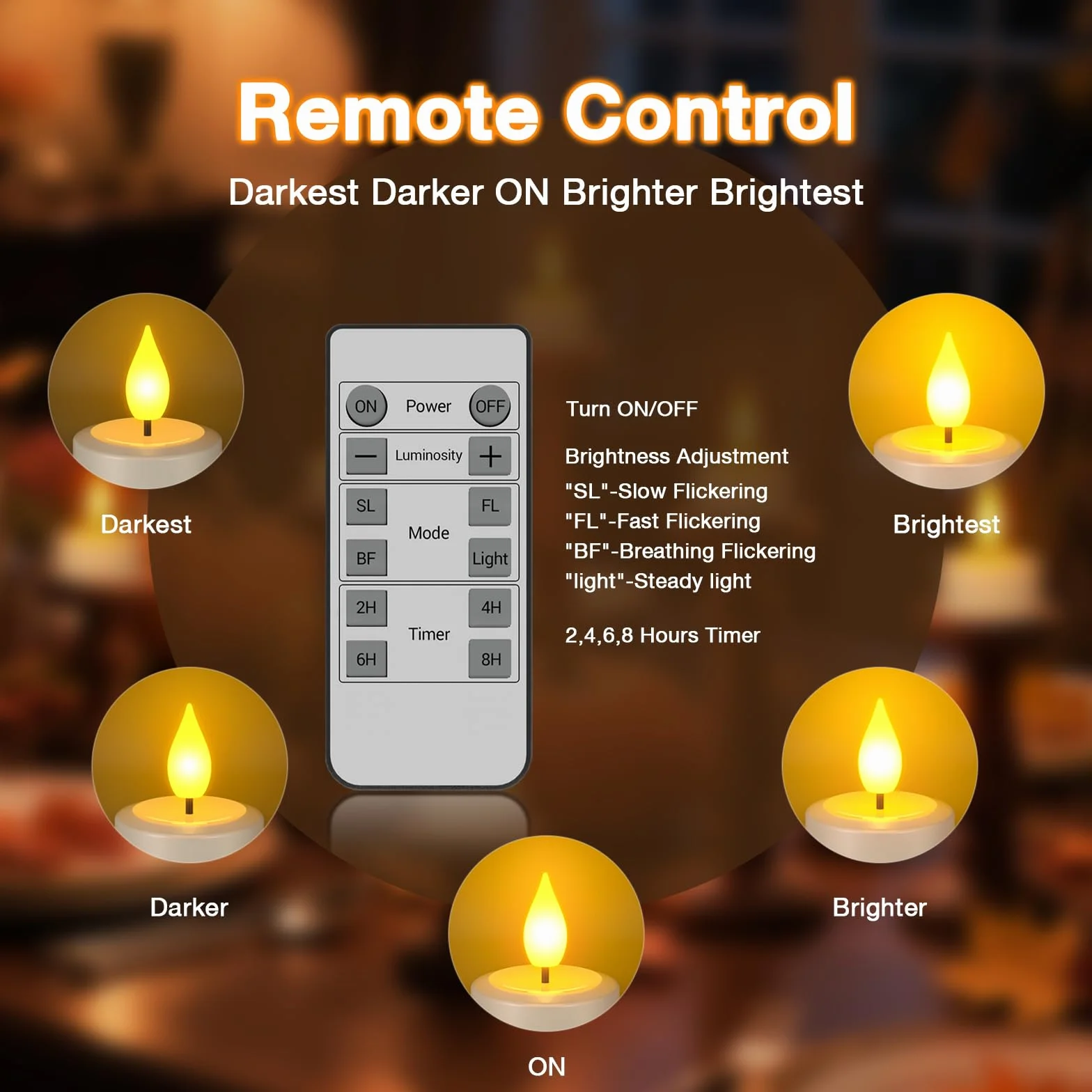 SoulBay 6 pezzi Tea Light Candele LED con Telecomando, Candele Finte LED Batteria USB Ricaricabili Elettriche Effetto Reale con Timer, Natalizie Decorative Luci per Halloween Casa Natale Decorazioni