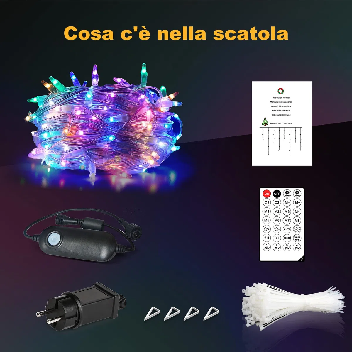Luci Natale da Esterno Cascata, Luci Natale Esterno Bianco Caldo e RGB, Tenda Luci Natale Esterno con APP e Telecomando, 17 Modalità, 4 Luminosità, Timer, Decorazioni Natale Esterno(15M-600L,C/RGB)