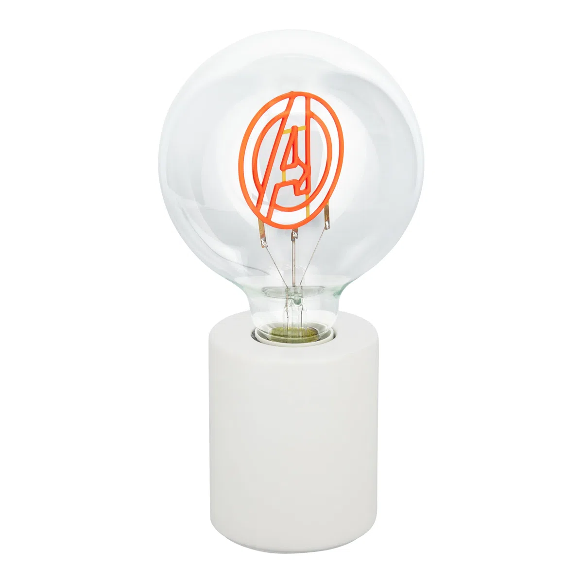 Paladone, Lampada con lampadina neon a LED decorativa Marvel Avengers, con lampadina in vetro E27, regalo supereroi, con licenza ufficiale, luce divertente per camere da letto e case
