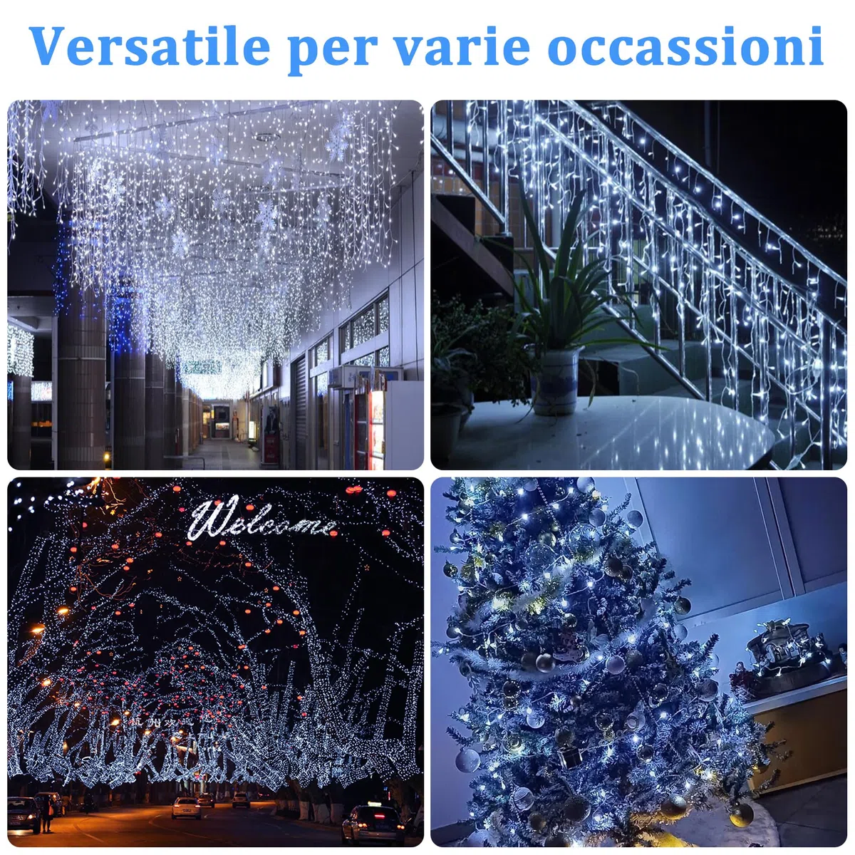 Catena Luci LED 33M 300LED Luci Natalizie Bianco Freddo Stringa Luci 8 Modalità IP44,Catena Lumonosa Decorazione Luci Albero Natale Matrimonio Giardino Patio Mostra Feste