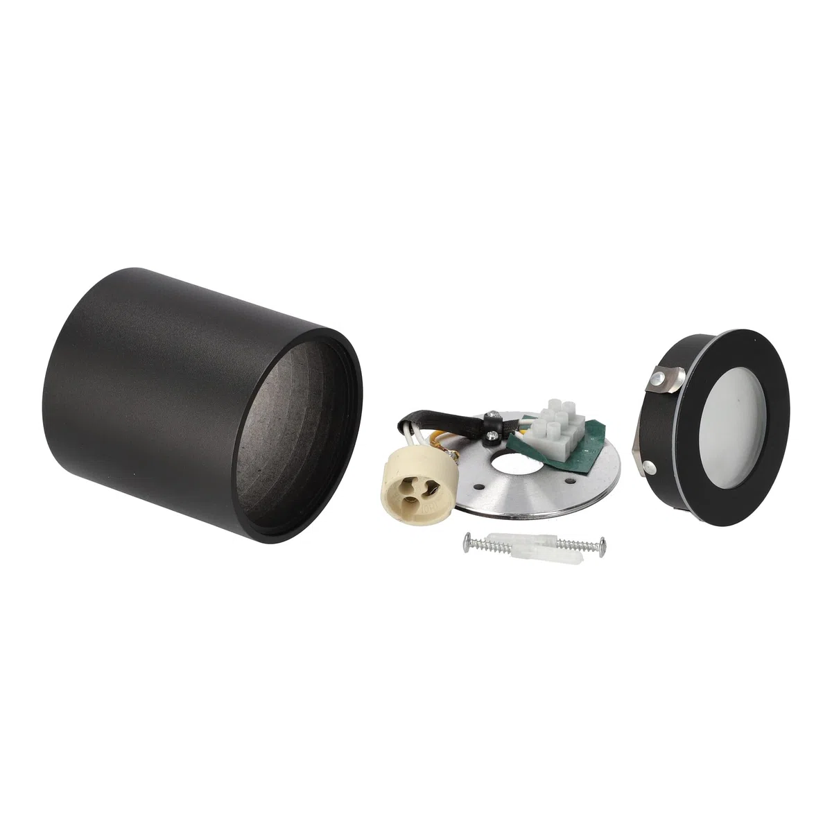 EDO Faretto da Soffitto Nero GU10 Ø80x84 mm Rotonda KLARS - Plafoniera da Superficie Moderna Tondo Allumionio - Impermeabile IP44 230V - Lampada da Soffitto - Illuminazione per Bagno