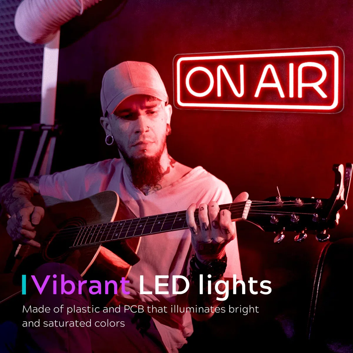 ON AIR, insegna al neon "Live On Air" per streaming/giochi/decorazione studio di registrazione, luci a LED per streamer, giocatori, influencer, alimentato tramite USB, con interruttore on/off