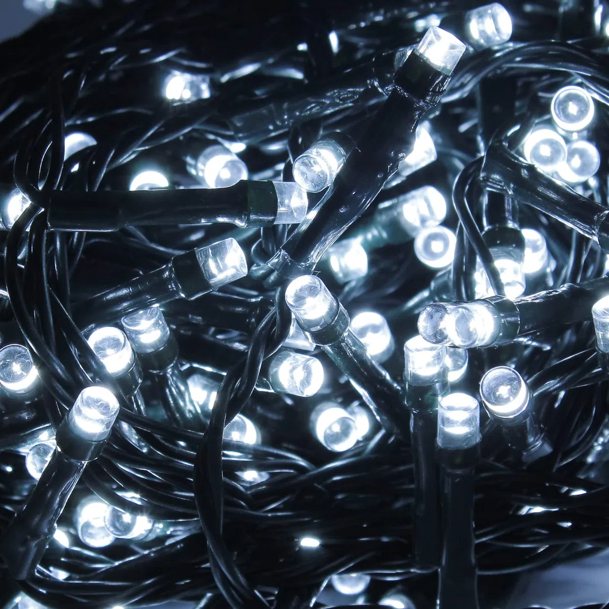 Luci LED Natalizie da Esterno/Interno, 5mm, Cavo Verde, 8 Modalità, Controller 31V con Memoria, IP44 (Bianco Ghiaccio, 15M 300LED)