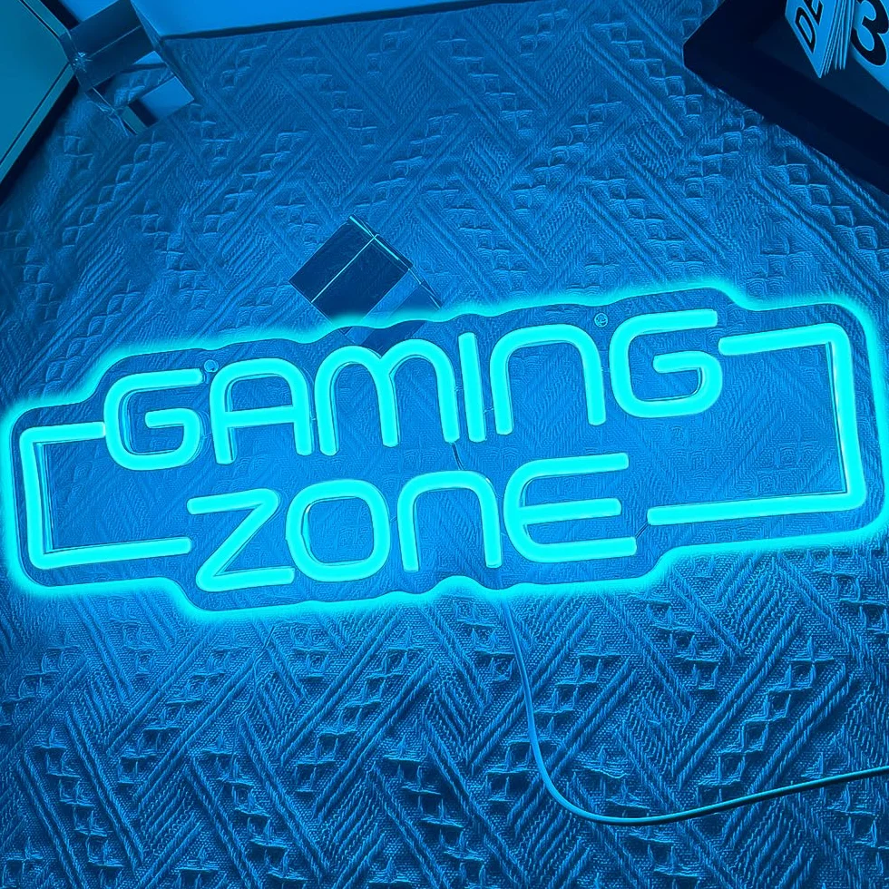 Gaming Zone Segno Neon, Sala Giochi Segno Neon per gli Adolescenti decorazione della sala giochi,Gaming Light Led per Gamer Regali Ragazzi, Bambini
