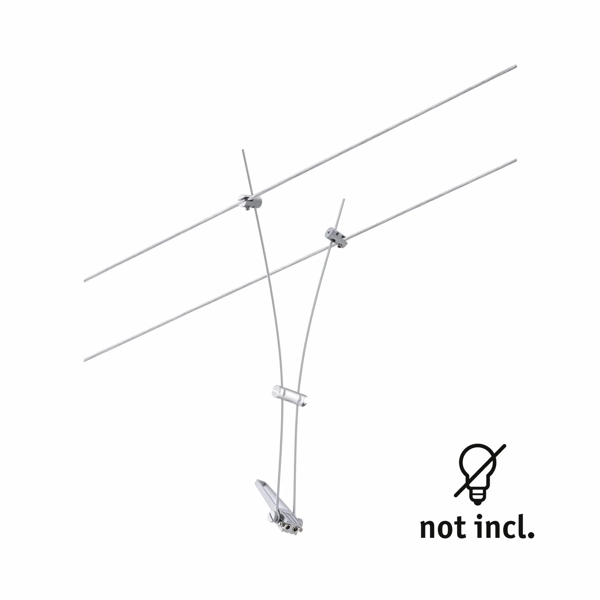 Paulmann CorDuo, punto luce singolo per sistema di cavi per faretti, 94487, Comet, massima CC: 12V 50 Watt, estensibile, cromato, opaco, cavi in metallo, GU 5,3, senza lampadine