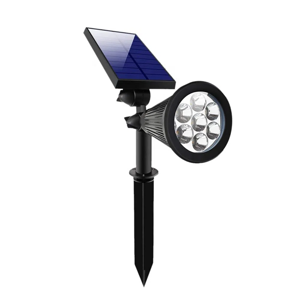 Faretto a led con pannello solare da esterno per giardino orientabile 3w 200 lumen luce con picchetto lampada proiettore spot (3W - luce calda - solare)