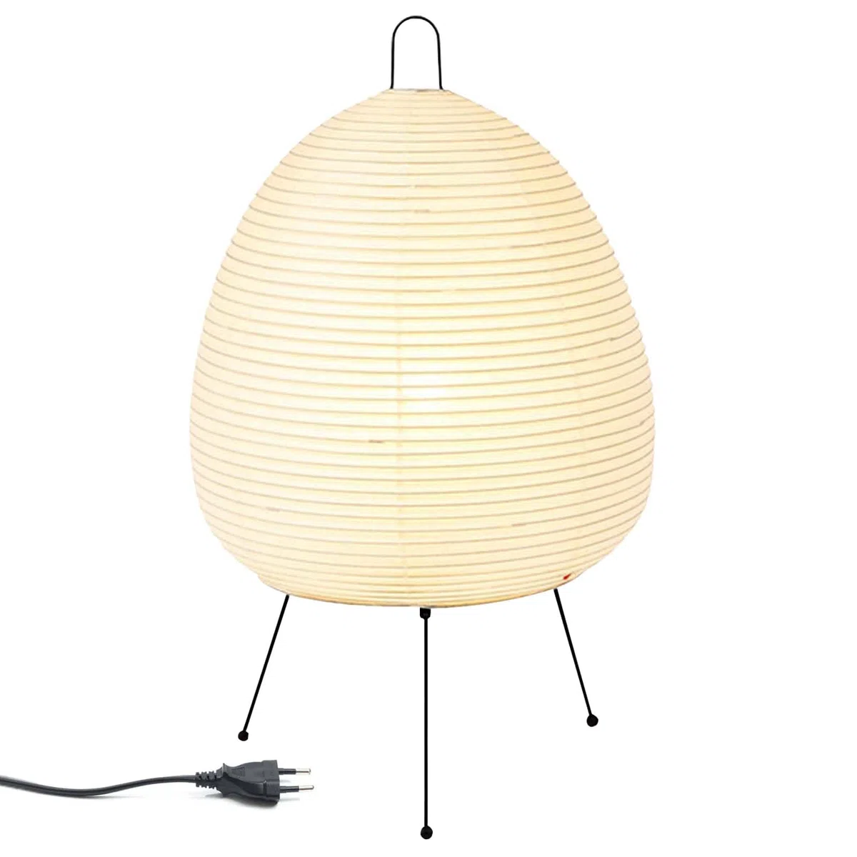 Leikurvo Paralume in carta di riso, lampada da tavolo bianca, lampada da comodino, lampada da terra, lampada da tavolo, paralume con attacco E27, interruttore e lampadina, lampada a sospensione