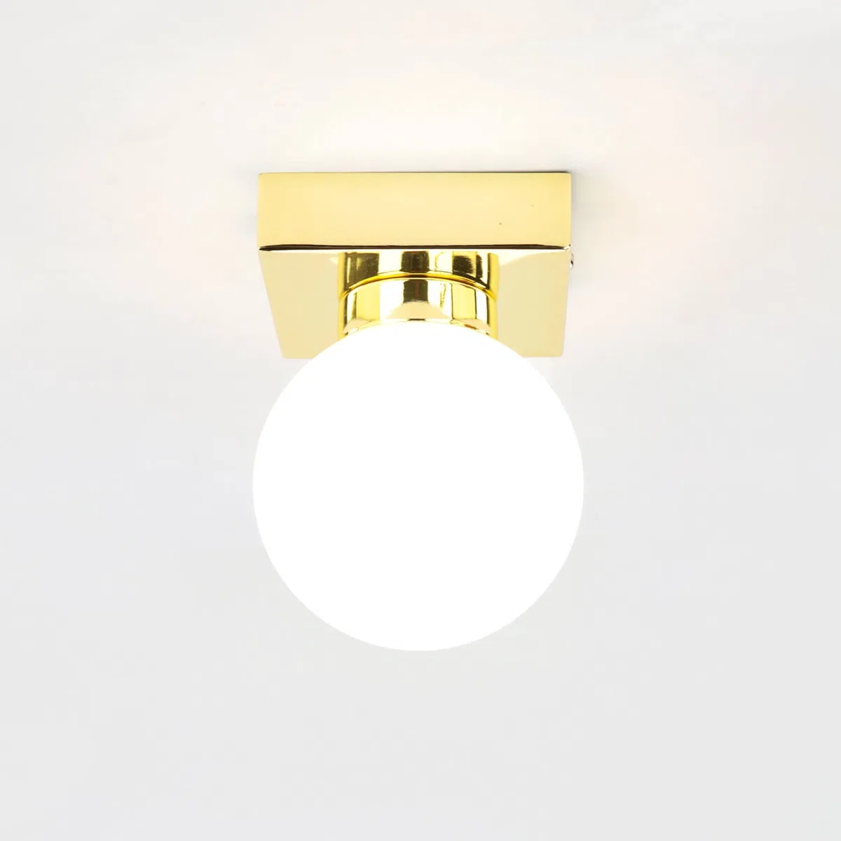 Plafoniera da bagno sfera in metallo vetro oro 1x G9 lampada da soffitto intercambiabile per corridoio bagno illuminazione compatta e senza tempo