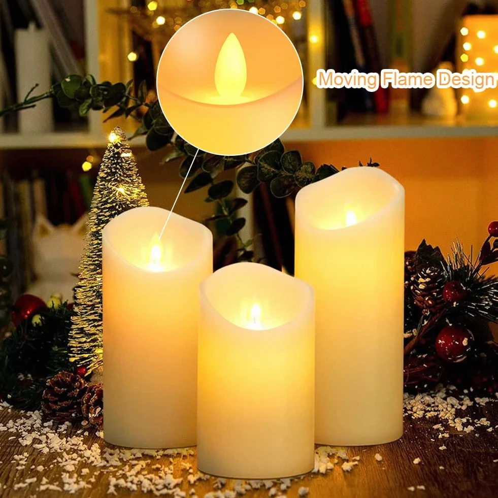 Flintronic Candele LED, 3 pezzi Candela a LED con Telecomando, 10/12.5/15CM Candele Senza Fiamma Tremolante con Telecomando e Funzione Timer per Compleanno/Festa/Matrimonio/Hotel