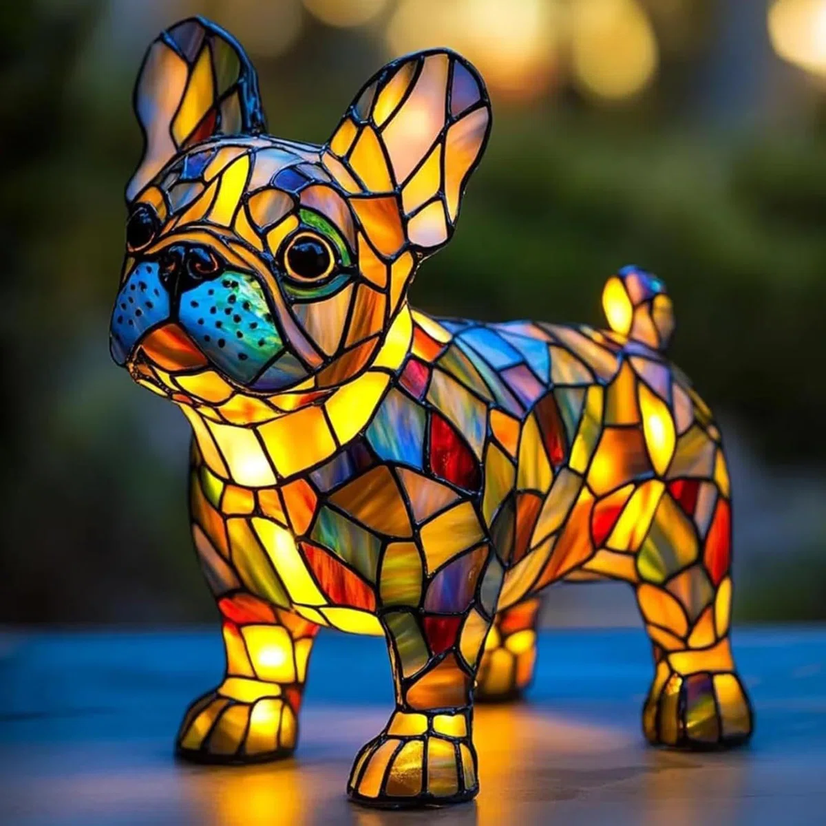 Lampada da comodino a LED a forma di carlino e bulldog inglese - Luce notturna decorativa per animali domestici alimentata tramite USB, regalo per amanti dei cani per casa/ufficio(Dog8)