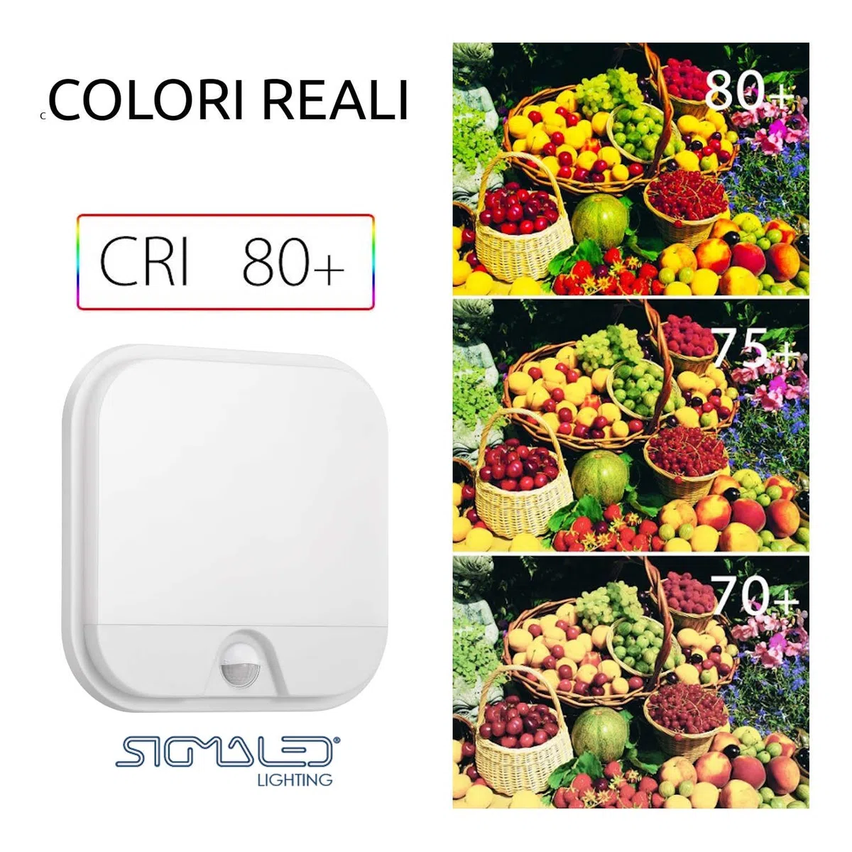 Sigmaled lighting - Plafoniera Led Esterno Interno 20W IP65, Applique da Parete Esterno con Sensore di Movimento, Luce Naturale 4000K 1900Lm, Luci Esterne a Muro Quadrata per Giardino, Scale, Casa