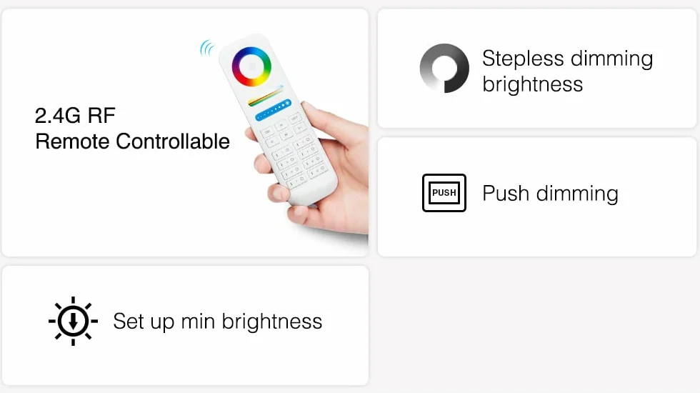 LIGHTEU®, Miboxer Zigbee3.0 e dimmer triac Push AC 100-240V da 2,4 GHz per lampade e faretti dimmerabili, TRI-C1ZR
