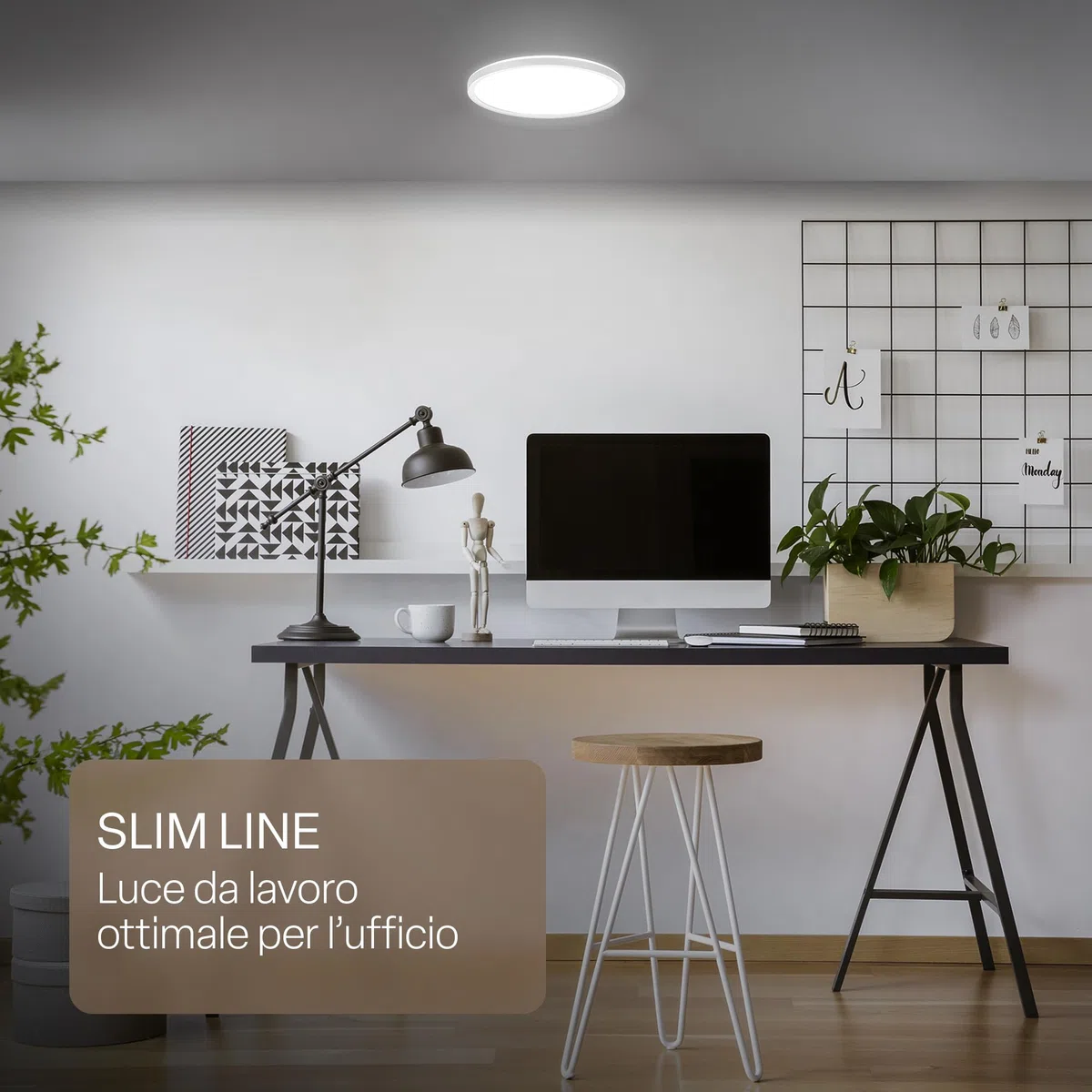 B.K.Licht - Pannello LED piatto con illuminazione indiretta, luce bianco neutro, protezione IP44, plafoniera bagno, plafoniera cucina, lampadario, lampada soffito, 29 x 3 cm, bianco