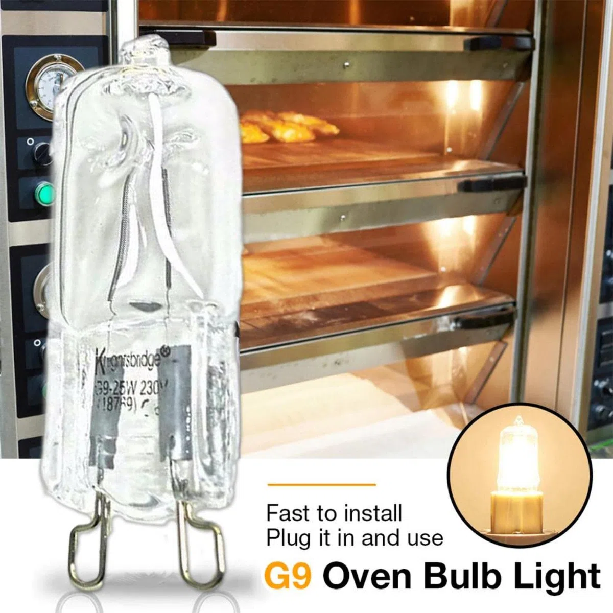 Lampada Alogena Durevole Resistente Alle Alte Temperature Della Luce Del Forno G9 Per I Ventilatori Dei Forni Dei Frigoriferi 40W 500℃ Lampadina A Spillo,40W 220V,2 Pz