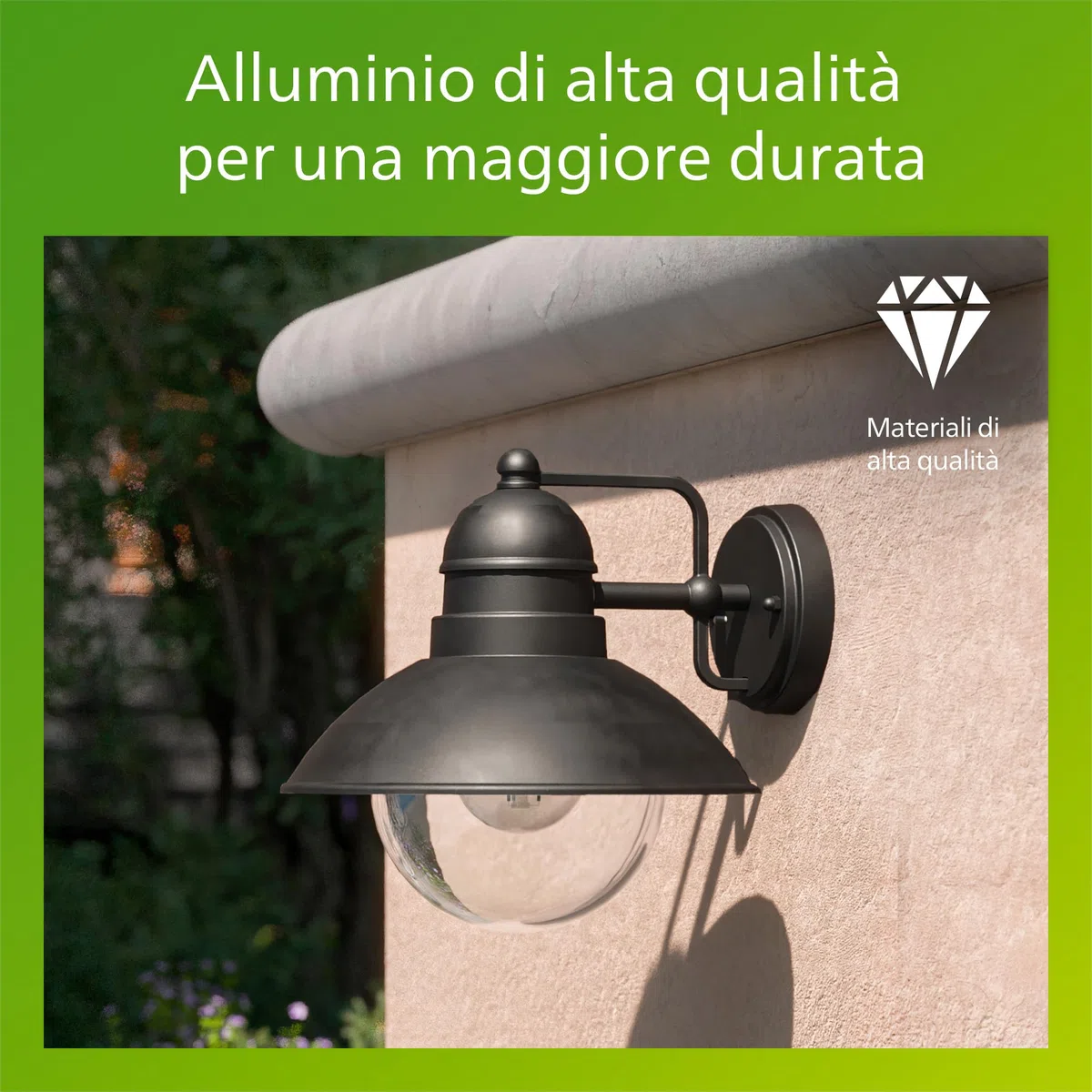 Philips Hoverfly Applique LED da Esterno, Resistente a Intemperie IP44, Durevole, Alluminio, Design Classico, Nero, Lampadina E27 Venduta Separatamente
