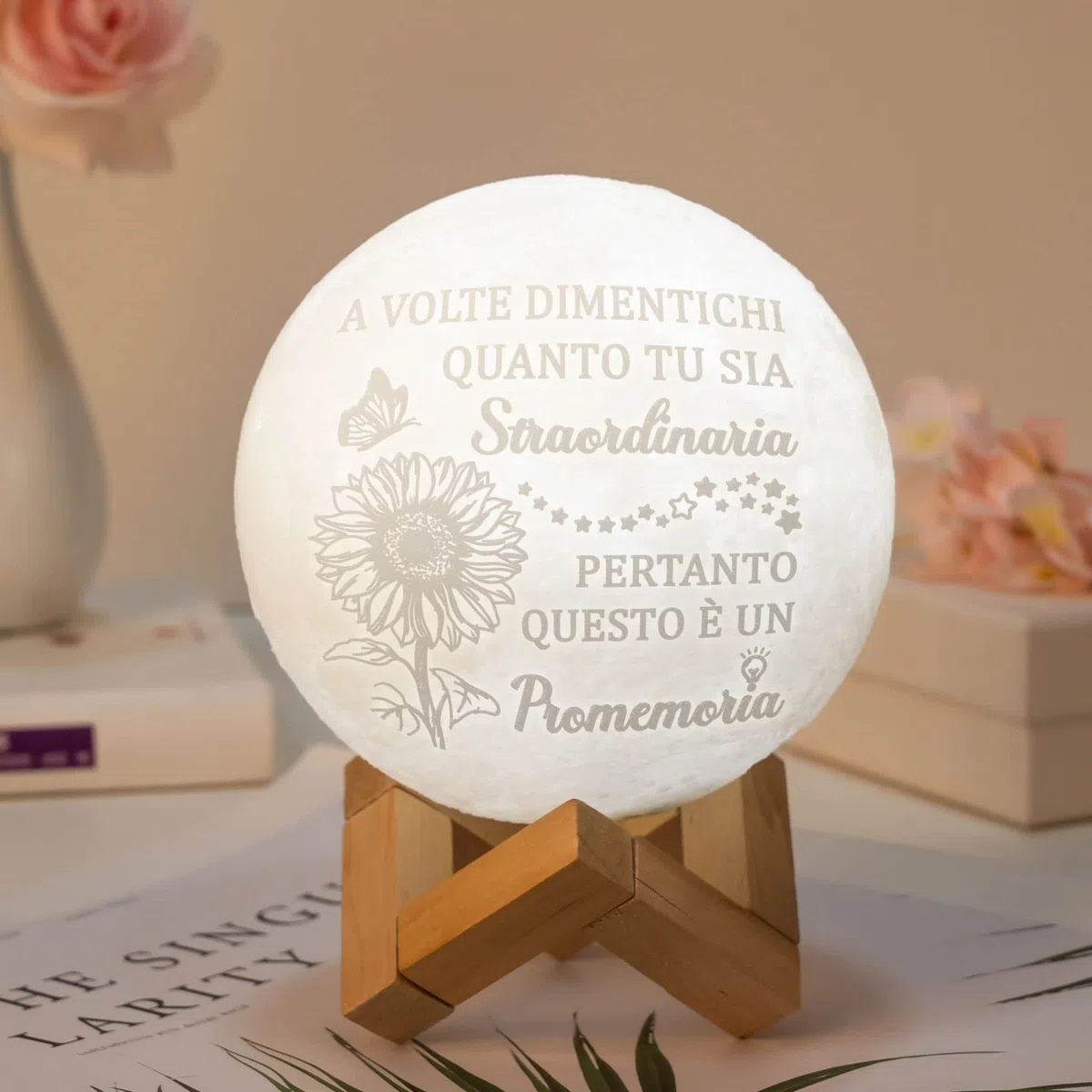 Vetbuosa Regalo Donna - Motivazionale Lampada Luna, Lampada da Comodino | Abat Jour da Comodino | Idea Simpatica | Compleanno & Festa | Bambina Donna Uomo Amico Ado | Sorpresa Collega Ufficio