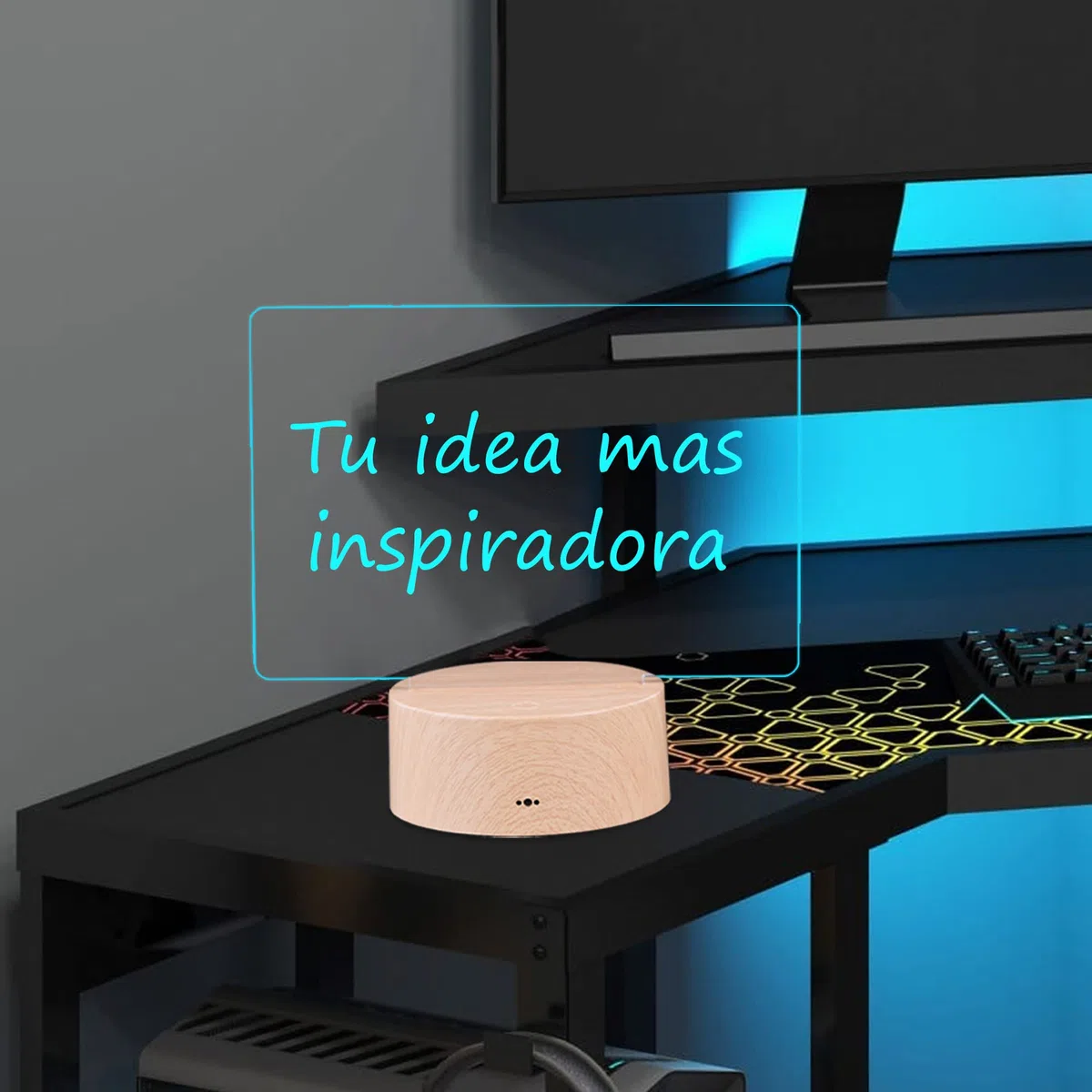 Lampada Personalizzata Ambiente - Lavagna Scrivania Acrilica Supporto - 7 Colori - Comodino Bambina