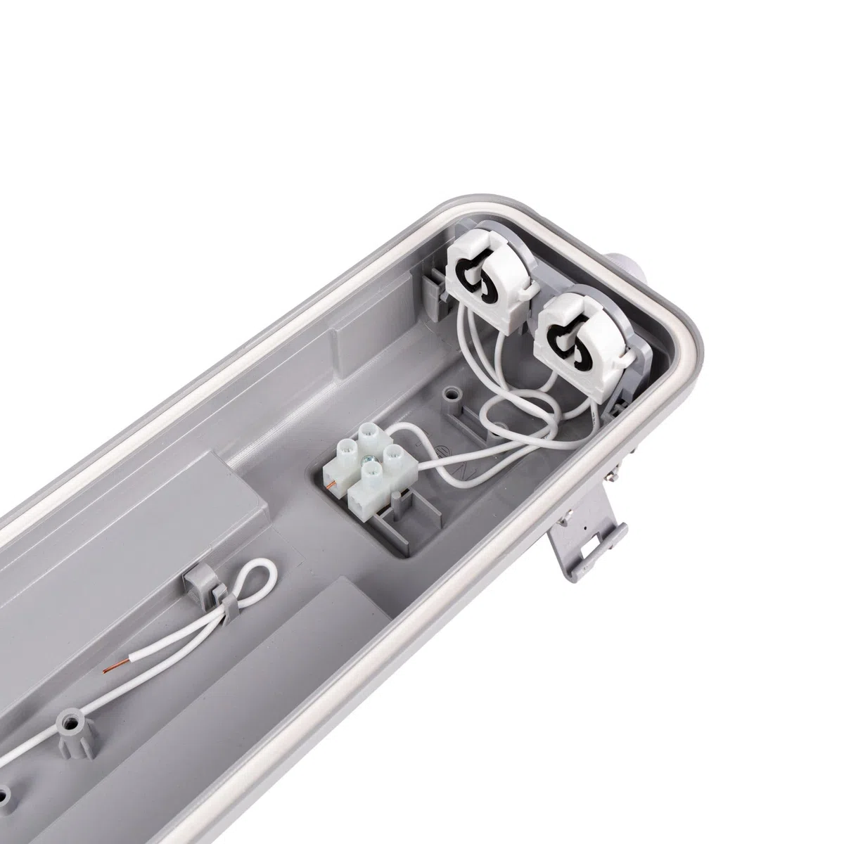 Kit plafoniera stagna doppia 60cm + 2 tubi LED T8 9W - 6000K