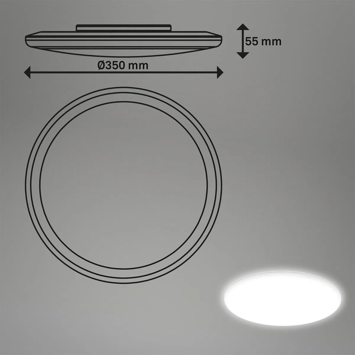 BRILONER - Plafoniera per bagno a luce indiretta, protezione da polvere e spruzzi d'acqua, bianco neutro, plafoniera LED, pannello LED, lampada da bagno, 35x5,5 cm, bianco