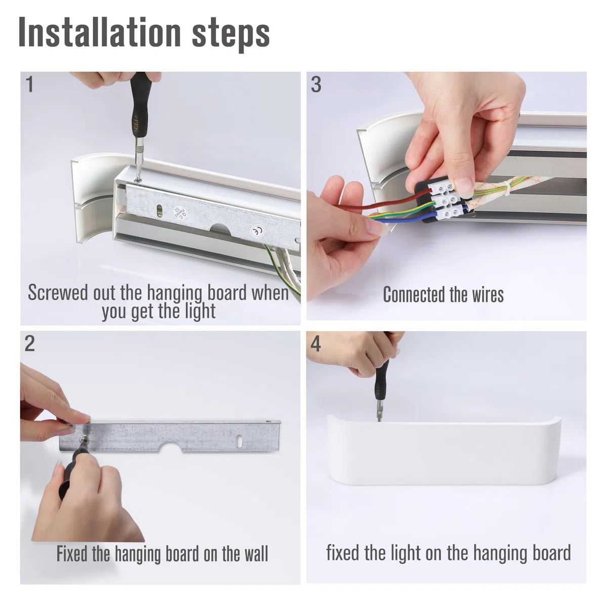 Lampada da Parete LED Interni Luce Alluminio 24W 41CM Applique da Parete Interno Moderno Lampada a Muro per Camera da Letto Scale Corridoio, 3 Modalità Luce (venature del legno)