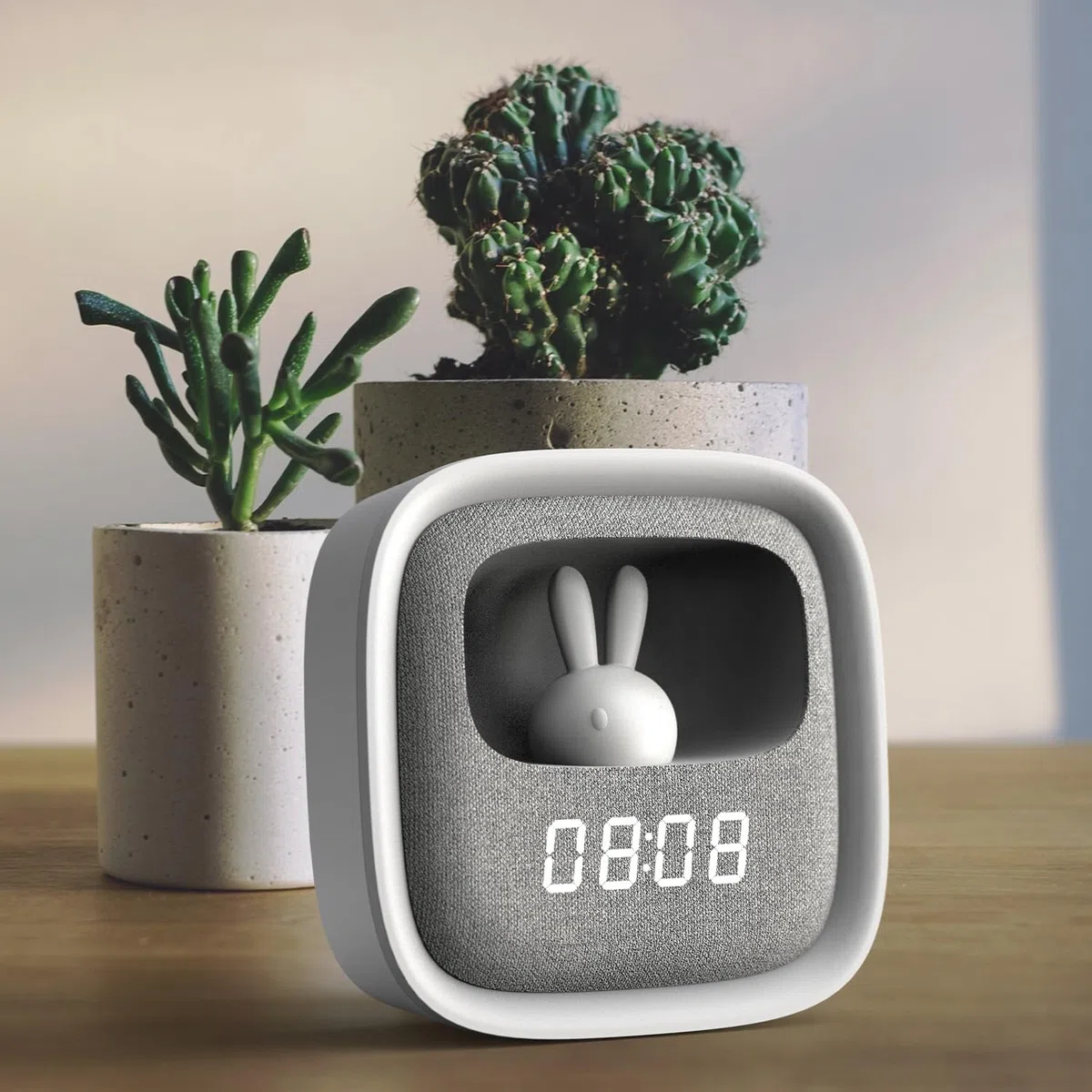 PURE FNL-06 AURORA LED Sveglia Night Bunny Light bianca quadrata