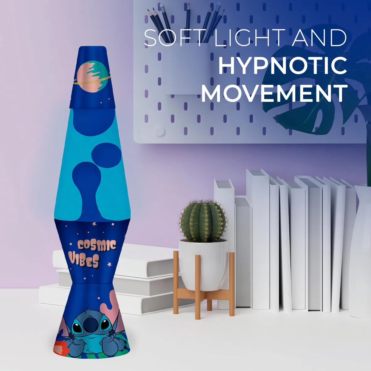 WONDEE Disney Lampada Lava Stitch, [5 Modelli] Decorazione per la Stanza Stich ipnotica e antistress, Lava Lamp Originale Bambini con il tuo personaggio preferito, Regalo Stitch Bambina e Adulte
