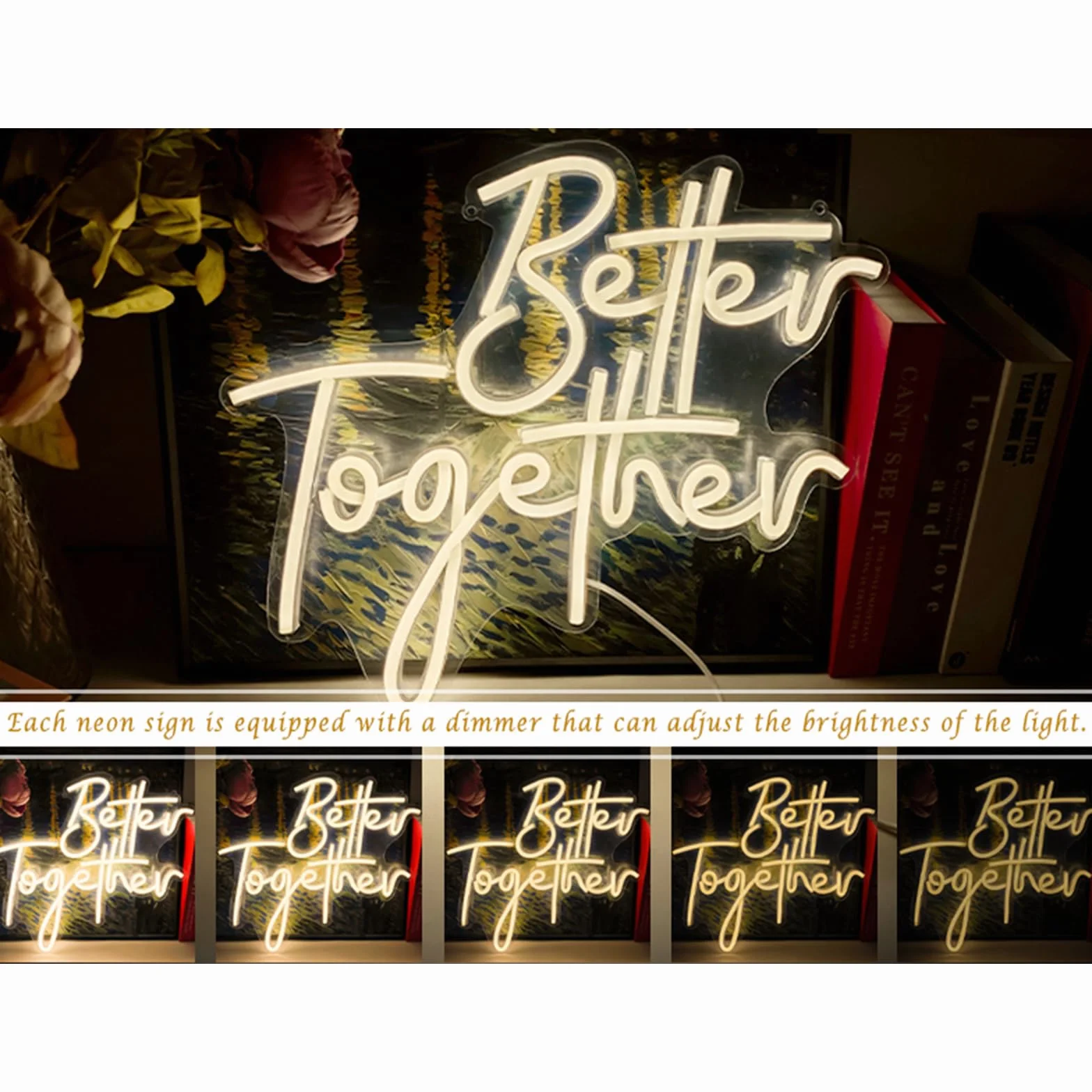 LED Neon Sign Night Light per Wall Party Decor Camera da letto Room Bar Wedding Home Birthday Art Decoration Natale con modulatore di luce a catena USB 5v