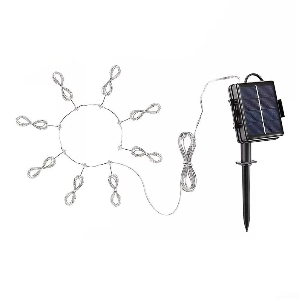 Ombrellone da Patio con LED a Energia Solare, Luci per Parasole a Energia Solare, Striscia Luminosa per Ombrellone da Giardino con Luce Colorata per Patio e Spiaggia (Bianco Caldo)