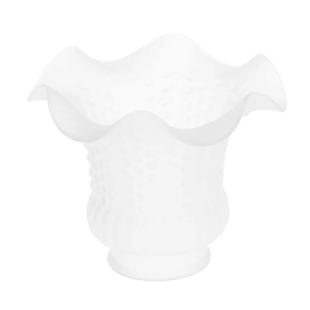 Paralume rotondo in vetro vintage, 2 pezzi, bianco, E27, 13 x 10 cm, paralume di ricambio per lampada a sospensione a soffitto