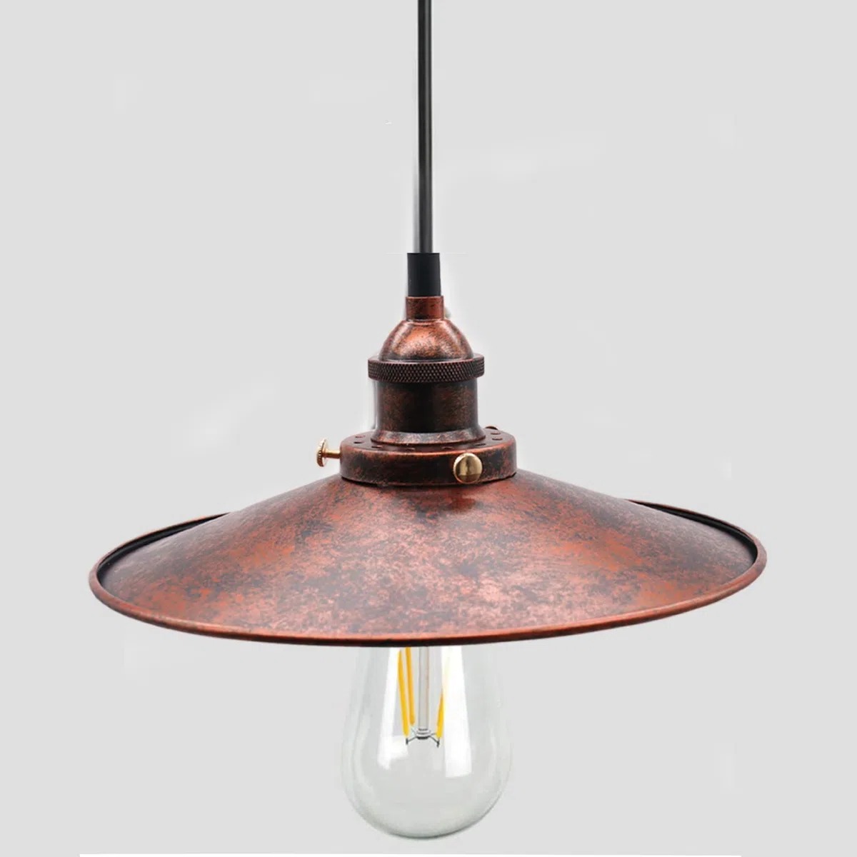 HTRUIYATY Plafoniera in Metallo E27 Lampadario Industriale Vintage Lampade a Sospensione da Soffitto Moderni Lampadario per Cucina Soggiorno Sospensione Rust 26 cm