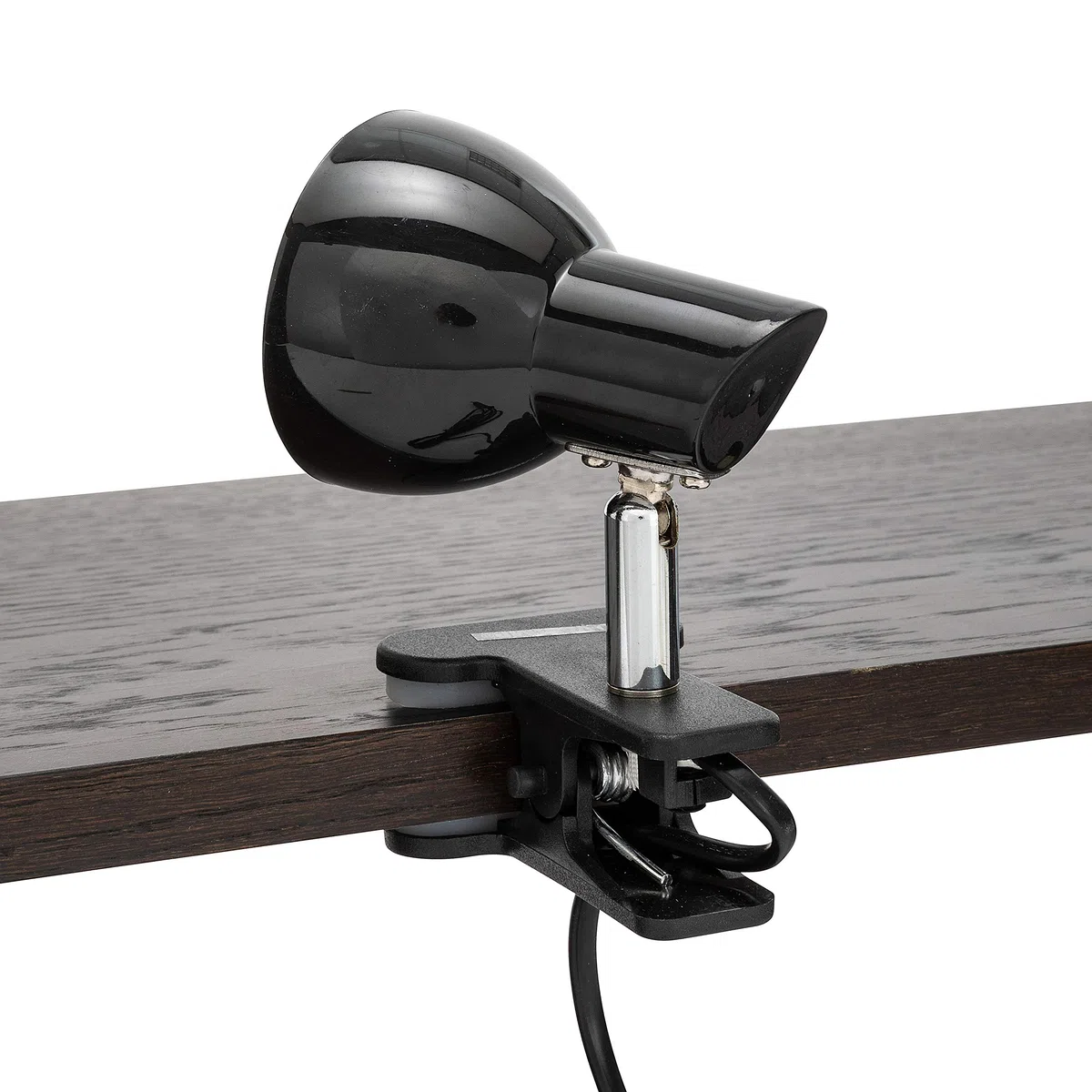 Velamp CHARLY Spot Clip, Lampada Morsetto, Faretto LED con Pinza, 360 Lumen (5W) con Cavo ed Interruttore. per Camera Bimbo, Scrivania, Studio 5 W, Nero
