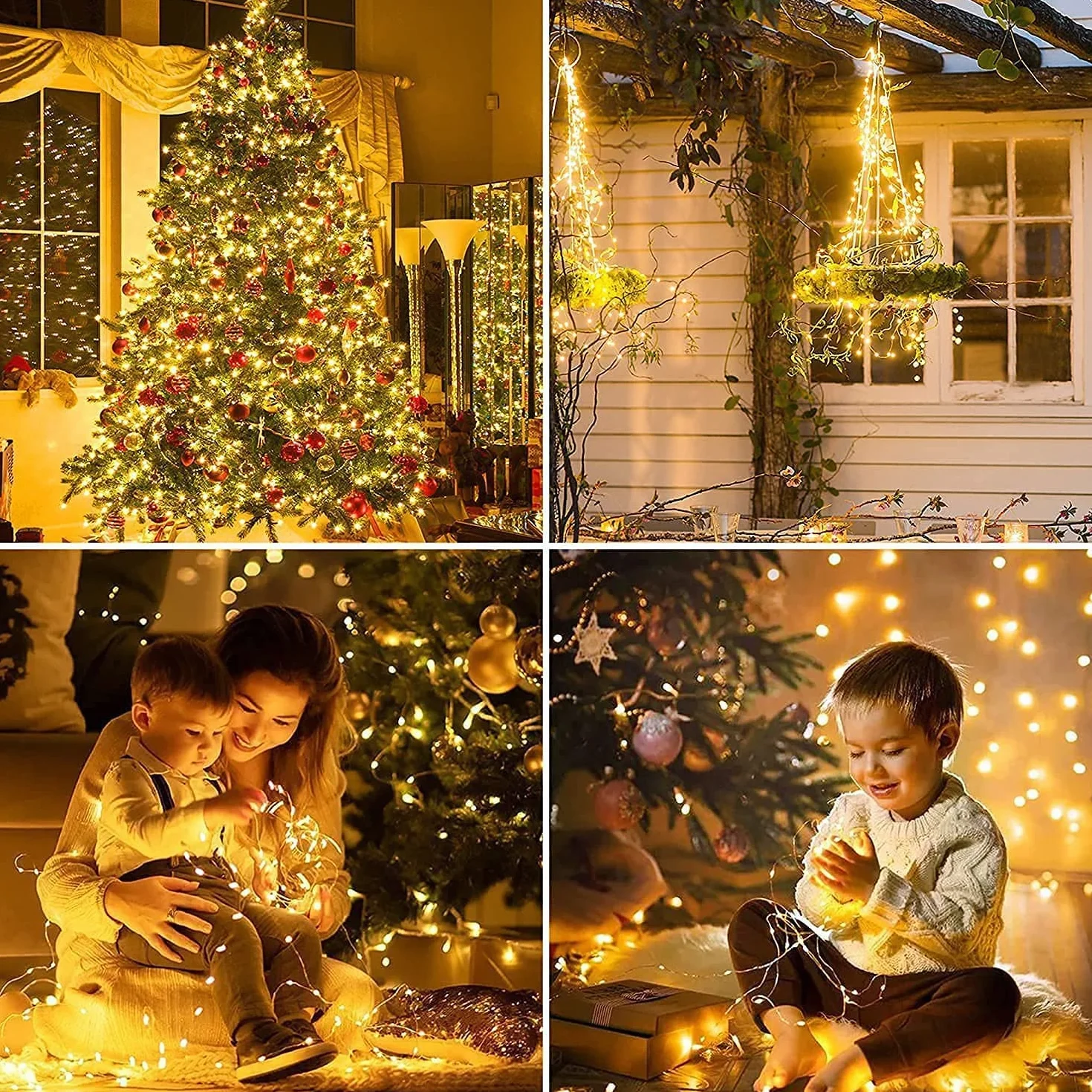 Luci Albero di Natale 50M 500 LED, Filo di Rame Catena Luminosa Impermeabile Luci di Natale da Esterno Interno Stringa Natalizie Decorazioni per Festa,Nozze,Casa, Giardino,Balcone,Matrimonio,Halloween