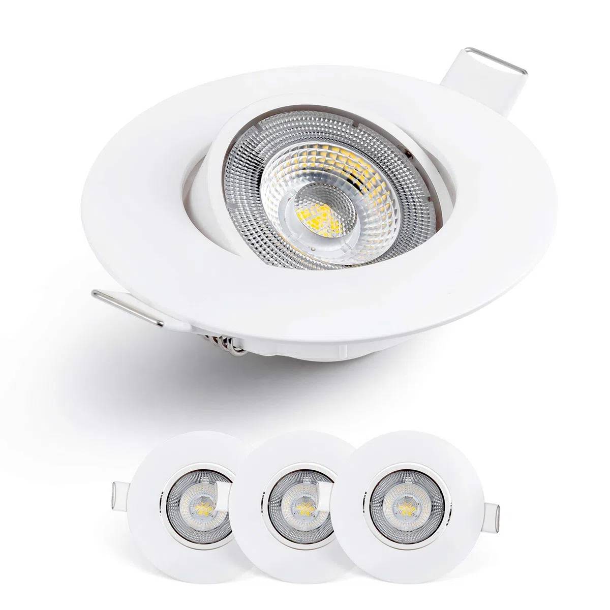 EMOS Faretti LED da Incasso per Cartongesso 5W / 450 Lumen | Faretti LED soffitto da incasso 3000K Luce Bianco caldo | Set di 3 pezzi Spot LED Orientabili a 50°, Rotondi e Ultra Piatti in bianco