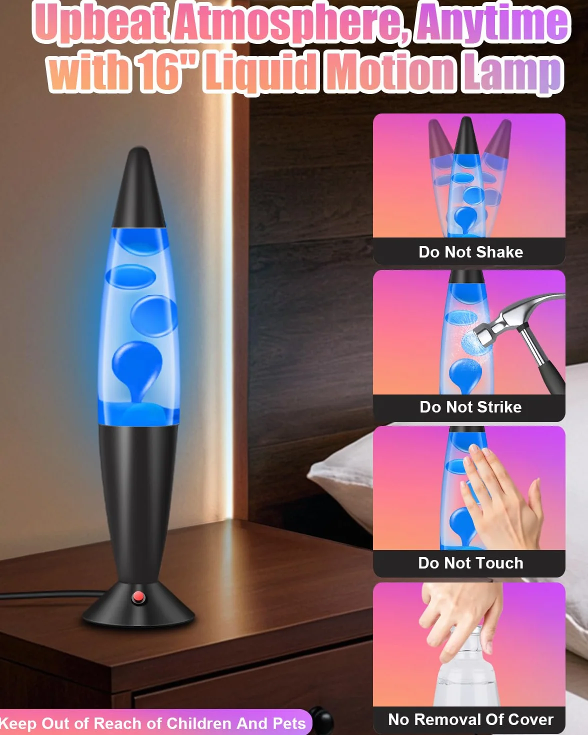 Lampada Magma 16 Pollici con 17 Colori e 4 Modalità Luce, Lampada Magma con Effetto Fluido, Telecomando RF 15m, Timer 8h, Bambini e Adulti – per Camera, Ufficio, Regalo(41.7cm)