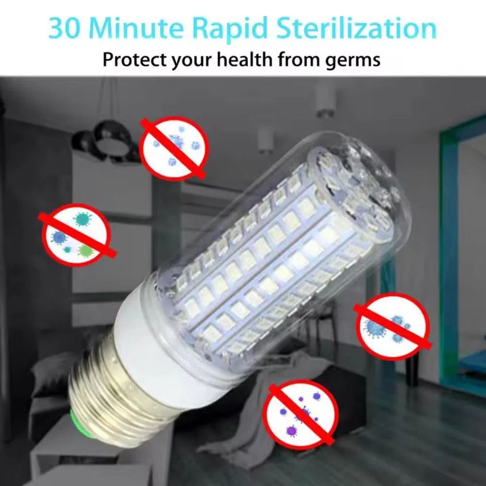 Generico Lampadina UVC da 10 W, Lampada germicida Disinfezione UV Lampade di sterilizzazione LED a Luce Ultravioletta Mais E27 110 V / 220 V per la casa dell'ufficio Scolastico,220v