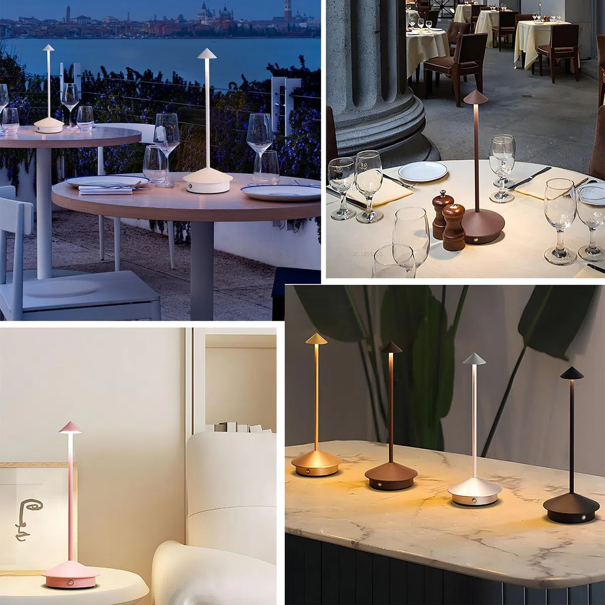 ZTMHRG Moderna Lampada da Tavolo Senza Fili in Alluminio, lampade da scrivania a LED Ricaricabili USB sfioramento Luce Notturna Portatile per la Camera da Letto casa e Patio(Gold)