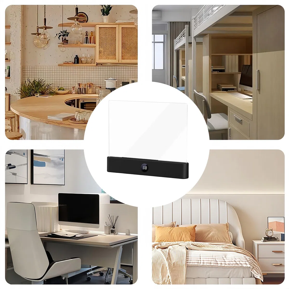 Lampada da lettura ricaricabile - Pannello piatto chiaro protezione degli occhi - Lampada da comodino a LED con pannello | Per lettori di casa da viaggio, dormitorio, ufficio, scuola