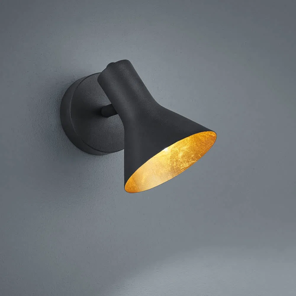 Reality R80161002 Faretto Lampada in Metallo, Nero/Oro
