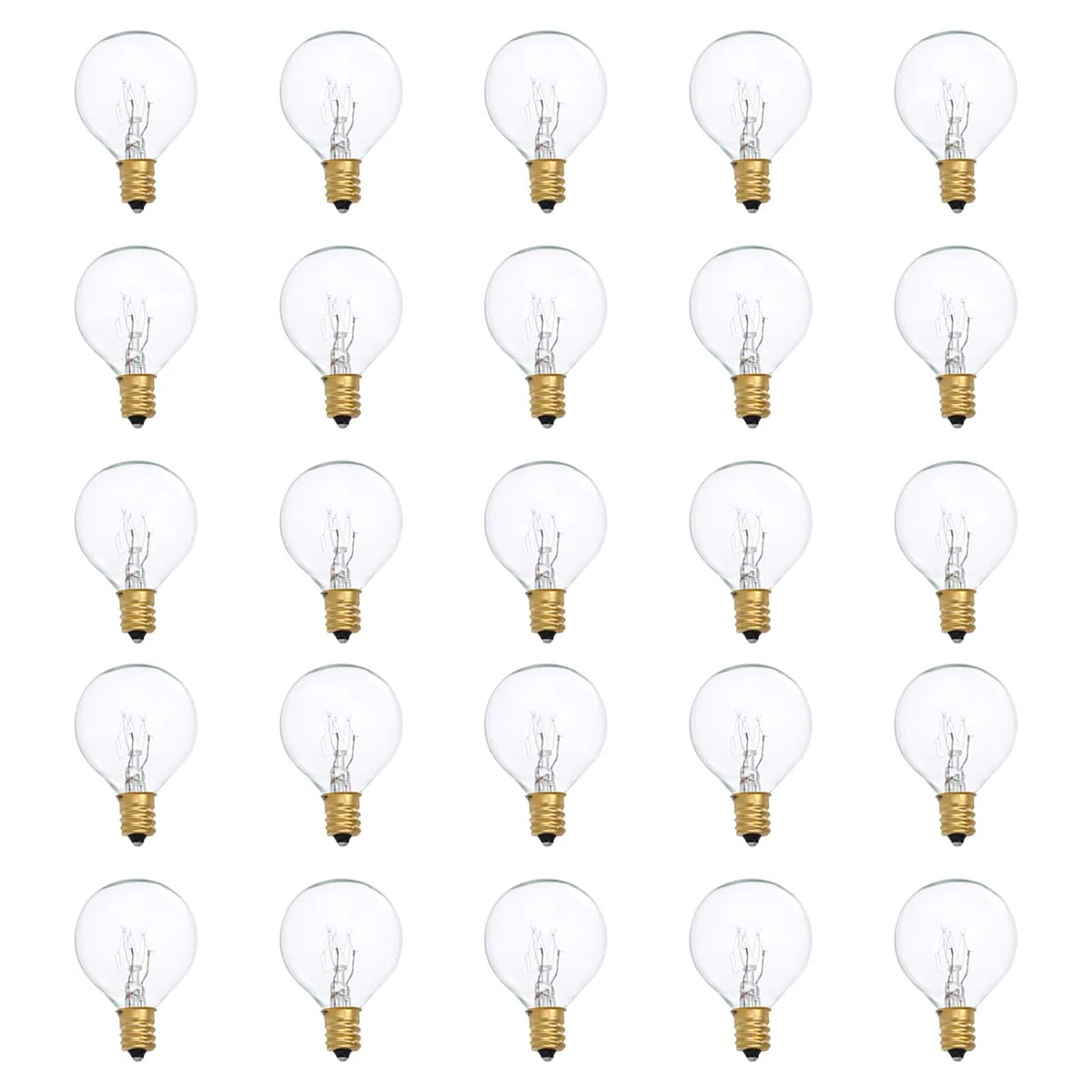 Matybobe Lampadina a incandescenza in tungsteno G40, 7 W, 220-240 V, E12, per interni ed esterni, decorazione per la casa di nozze, confezione da 25
