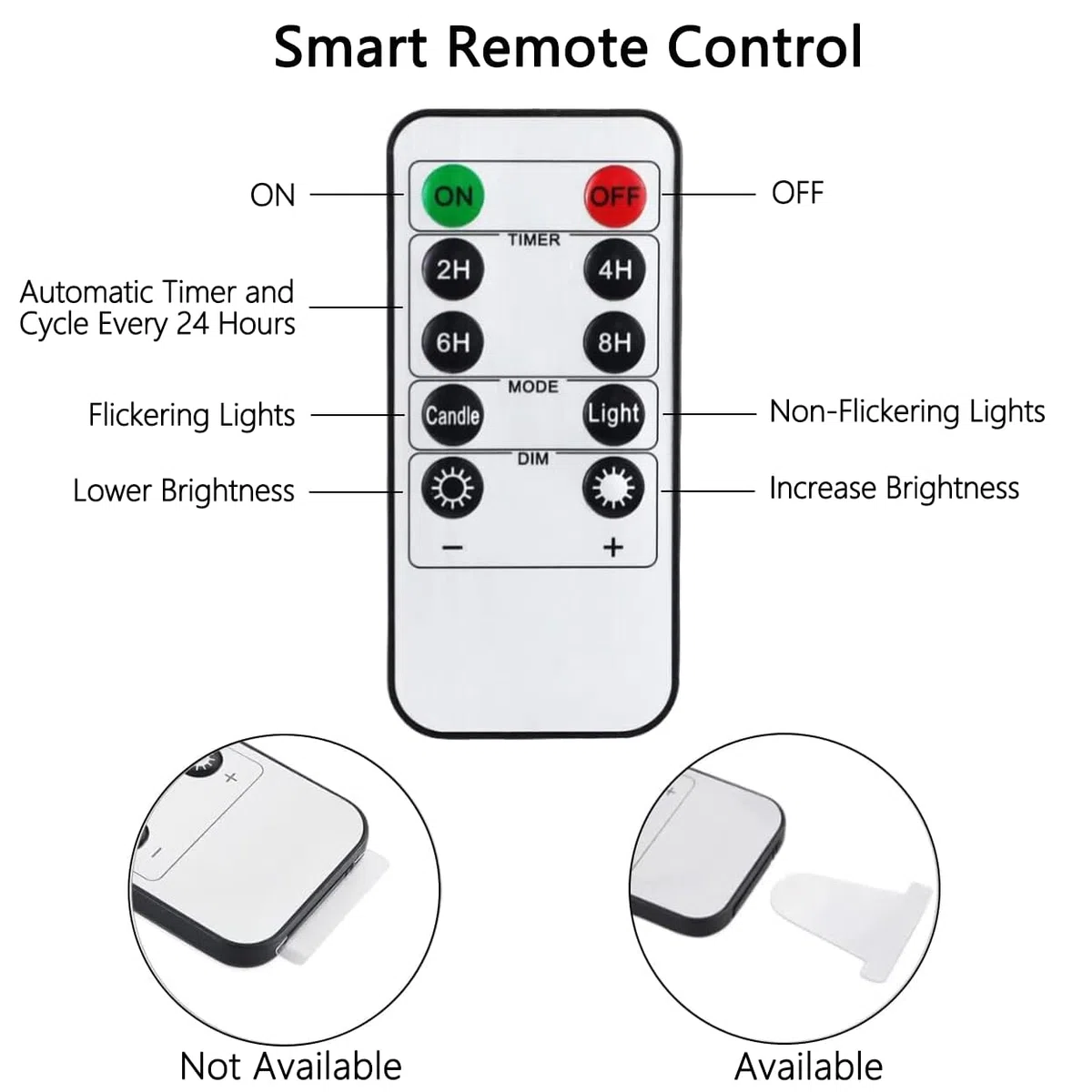 Lonkenn 2 pezzi Candele LED Ricaricabili, Fiamma Tremolante Candela LED con Marrone Vetro, Ricaricabili Candela con Telecomando e Timer per Natale Feste Decorazione Casa Matrimonio -12.5cm