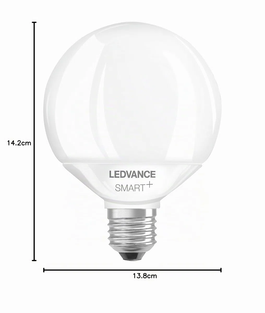 LEDVANCE Lampada Smart LED con Wifi, base E27, dimmerabile, colore della luce variabile (2700-6500K), forma a globo, opaco, controllabile con Alexa, Google e App, 1 confezione