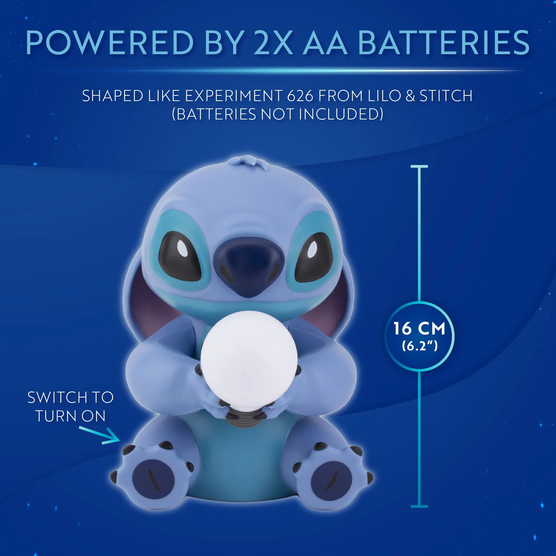 Luce Stitch - Merchandise Ufficiale Lilo & Stitch, Lampada Collezionabile Disney, Decorazione Notturna per Tavolo da Letto