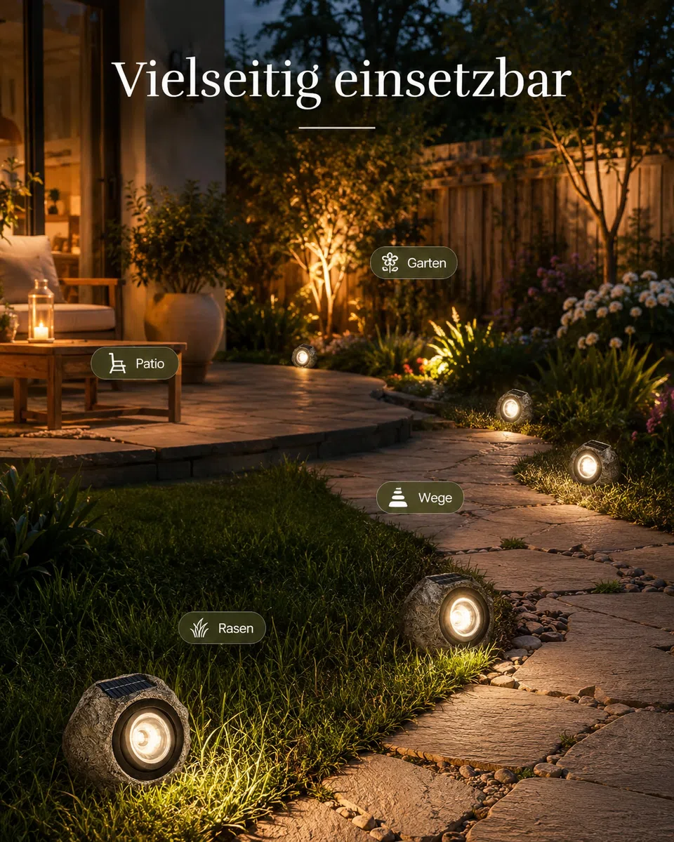 ACMHNC Lampade Solari da Giardino, Lampada Solare LED con Design a Forma di Pietra, Lampada solare Pietra Impermeabile Lampada Sassi da Giardino Esterno Sentieri Decorativa