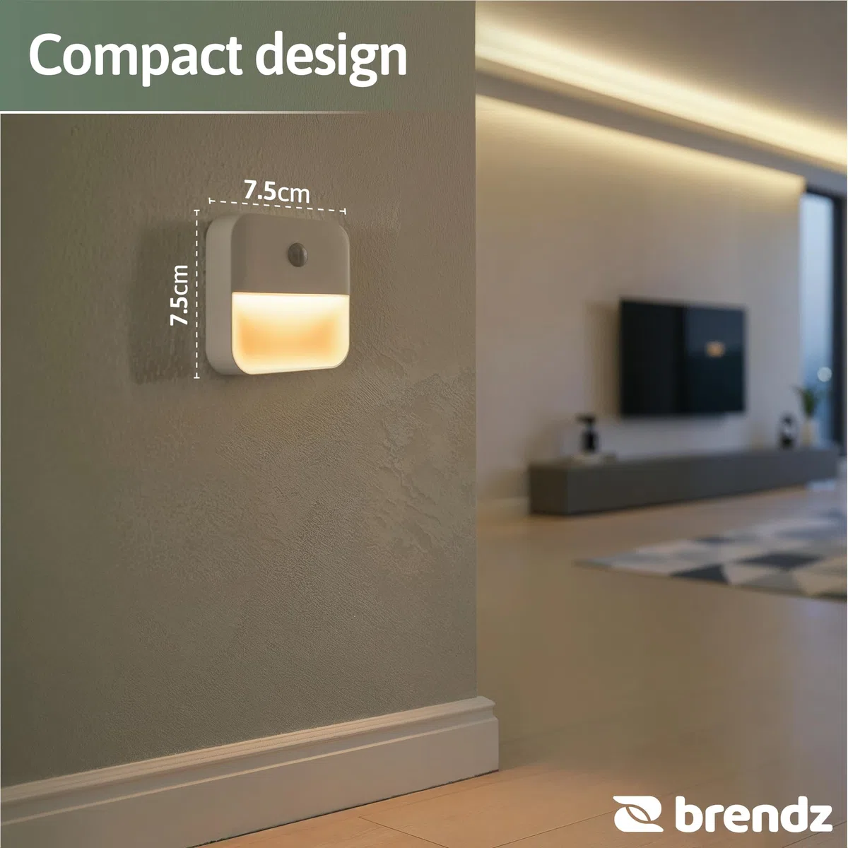 Brendz Luce LED per Scale con Sensore di Movimento, Ricaricabile USB-C, Magnetica, Bianco Caldo 3000K, Luce Armadio Senza Fili, Luce Notturna, Illuminazione Scale, Inuk, Confezione da 4