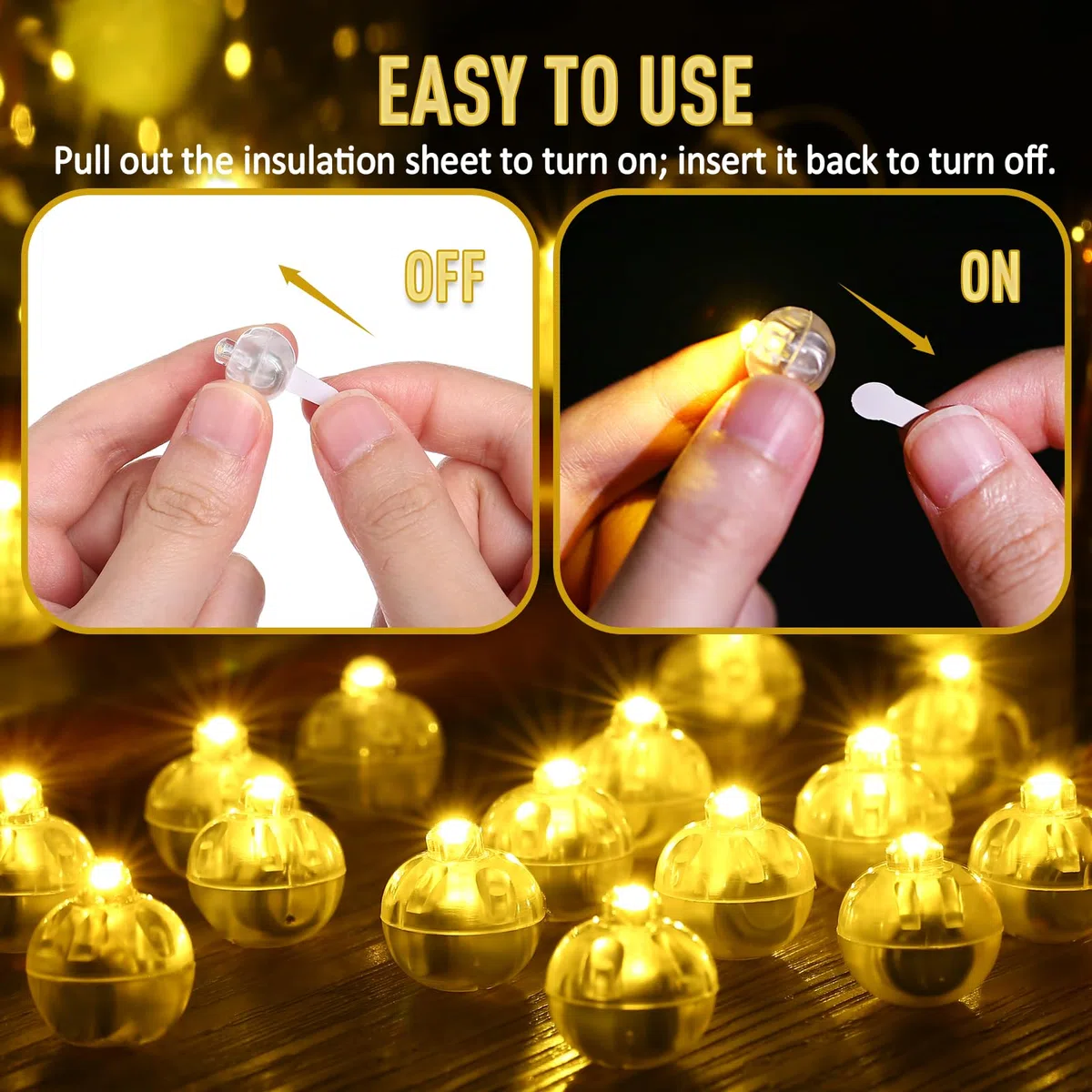 LIHAO Palloncini Luci, 30pz Mini LED Luce Rotondo per Lanterne di Carta Palloncini Decorazione per Festa Natale Halloween (Bianco Caldo)