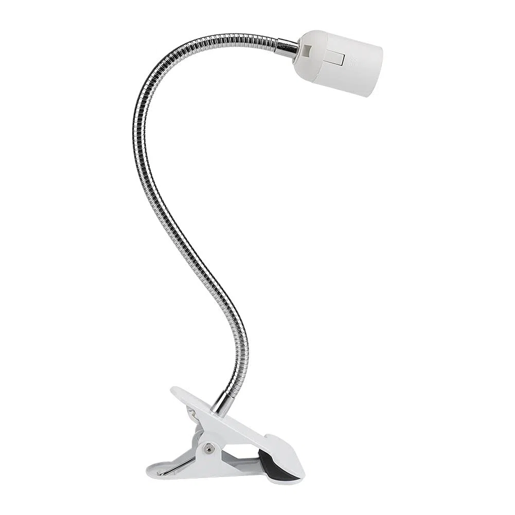 Lampade con Pinza, Lampada Lettura Comodino E27 Lampada a Morsetto LED Regolabile, Lampada a Collo di Cigno 360° Flessibile, Lampada Scrivania per Camera Letto, Scrivania, Ufficio
