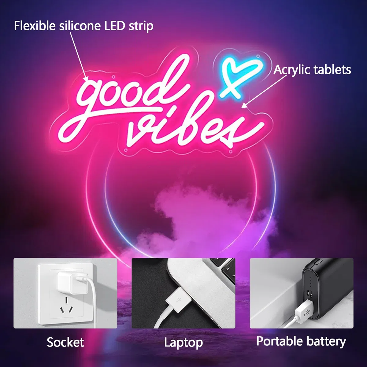 Lampada da parete a LED al neon, in acrilico, USB, luci al neon decorative per feste e discoteche, decorazione cantina (02)