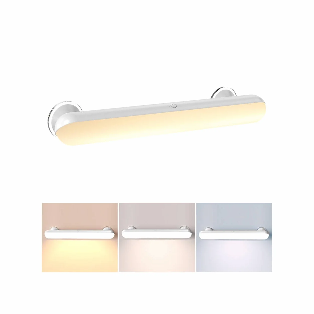 GOVSSING Luci per Specchio da Trucco con Ricaricabile Batteria da 5000mAh, Dimmerabile Luci Specchio Make Up con Ventosa Adesiva, Illuminazione Senza Fili, Lampada Specchio Telecomandata Magnetica