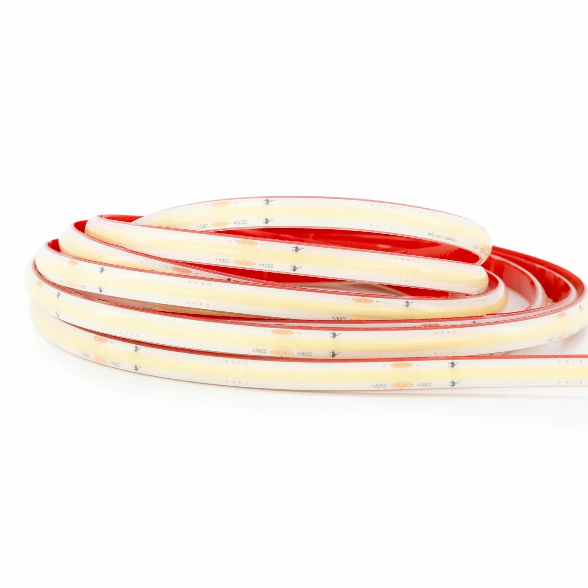 Striscia LED COB 220v ALTA LUMINOSITÀ, Adesivo e INTERRUTTORE. IMPERMEABILE Bianco Freddo/Neutro/Caldo Waterproof IP67 strip (Bianco Caldo, 2M)